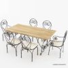 Picture of Pearland 6 Seater Handcrafted Solid Wood & Wrought Iron Dining Set