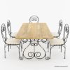 Picture of Pearland 6 Seater Handcrafted Solid Wood & Wrought Iron Dining Set