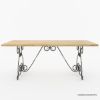 Picture of Pearland Handcrafted Solid Wood & Wrought Iron Dining Table