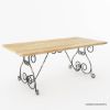 Picture of Pearland Handcrafted Solid Wood & Wrought Iron Dining Table