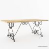 Picture of Pearland Handcrafted Solid Wood & Wrought Iron Dining Table