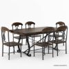 Picture of Abbeville 6 Seater Solid Wood & Wrought Iron Dining Table Set