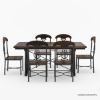 Picture of Abbeville 6 Seater Solid Wood & Wrought Iron Dining Table Set