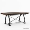 Picture of Abbeville Solid Wood & Wrought Iron Rectangle Dining Table