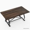 Picture of Abbeville Solid Wood & Wrought Iron Rectangle Dining Table