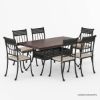 Picture of Wickenburg Wrought Iron Rustic Outdoor Dining Set​ For 6