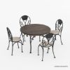 Picture of Durango 4 Seater Solid Wood & Wrought Iron Round Dining Set