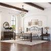 Picture of Syracuse 4 Piece Rustic Solid Wood & Wrought Iron Bedroom Set