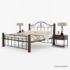 Picture of Syracuse Rustic Solid Wood & Wrought Iron Bed Frame
