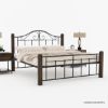 Picture of Syracuse Rustic Solid Wood & Wrought Iron Bed Frame