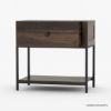 Picture of Syracuse Rustic  Solid Wood & Wrought Iron 1 Drawer Nightstand