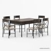 Picture of Pontevedra 6 Seater Rustic Solid Wood & Wrought Iron Dining Set