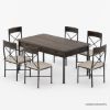 Picture of Pontevedra 6 Seater Rustic Solid Wood & Wrought Iron Dining Set
