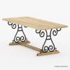 Picture of Annapolis Rustic Solid Wood & Wrought Iron Dining Table