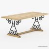 Picture of Annapolis Rustic Solid Wood & Wrought Iron Dining Table