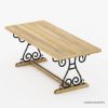 Picture of Annapolis Rustic Solid Wood & Wrought Iron Dining Table