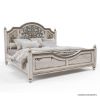 Picture of Colmar Coastal Floral Hand Carved Arch Headboard Solid Wood Platform Bed