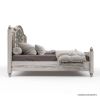 Picture of Colmar Coastal Floral Hand Carved Arch Headboard Solid Wood Platform Bed