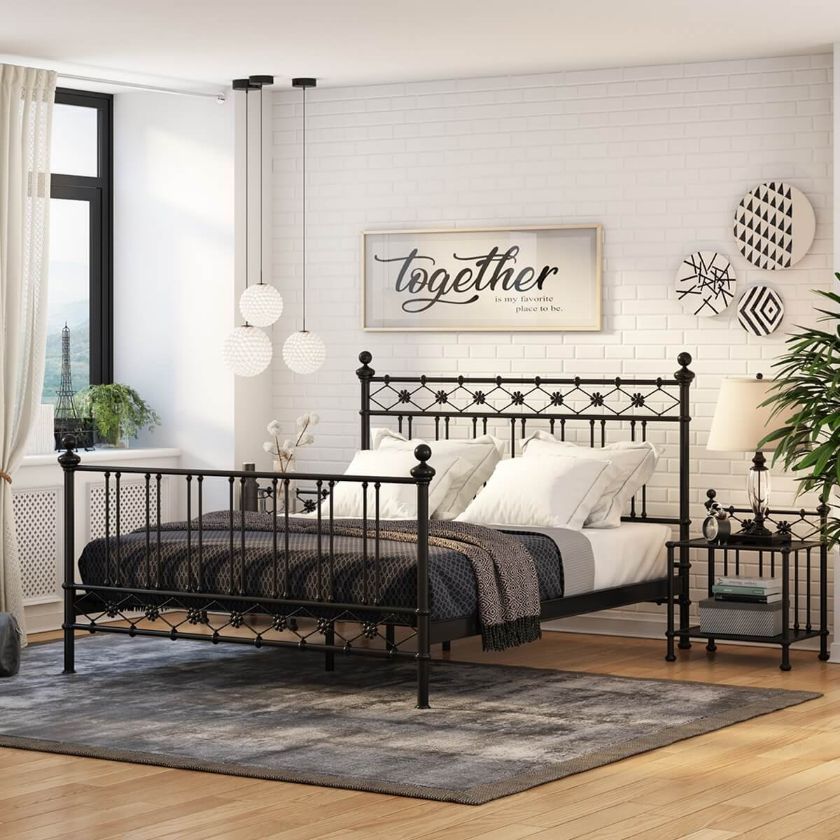 Picture of Montpellier 3 Piece Black Wrought Iron Bedroom Set
