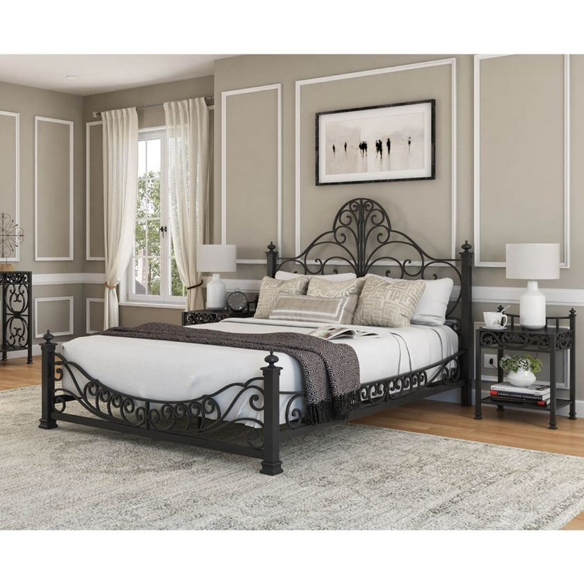 Picture of Appenzell Antique 3 Piece Black Wrought Iron Bedroom Set