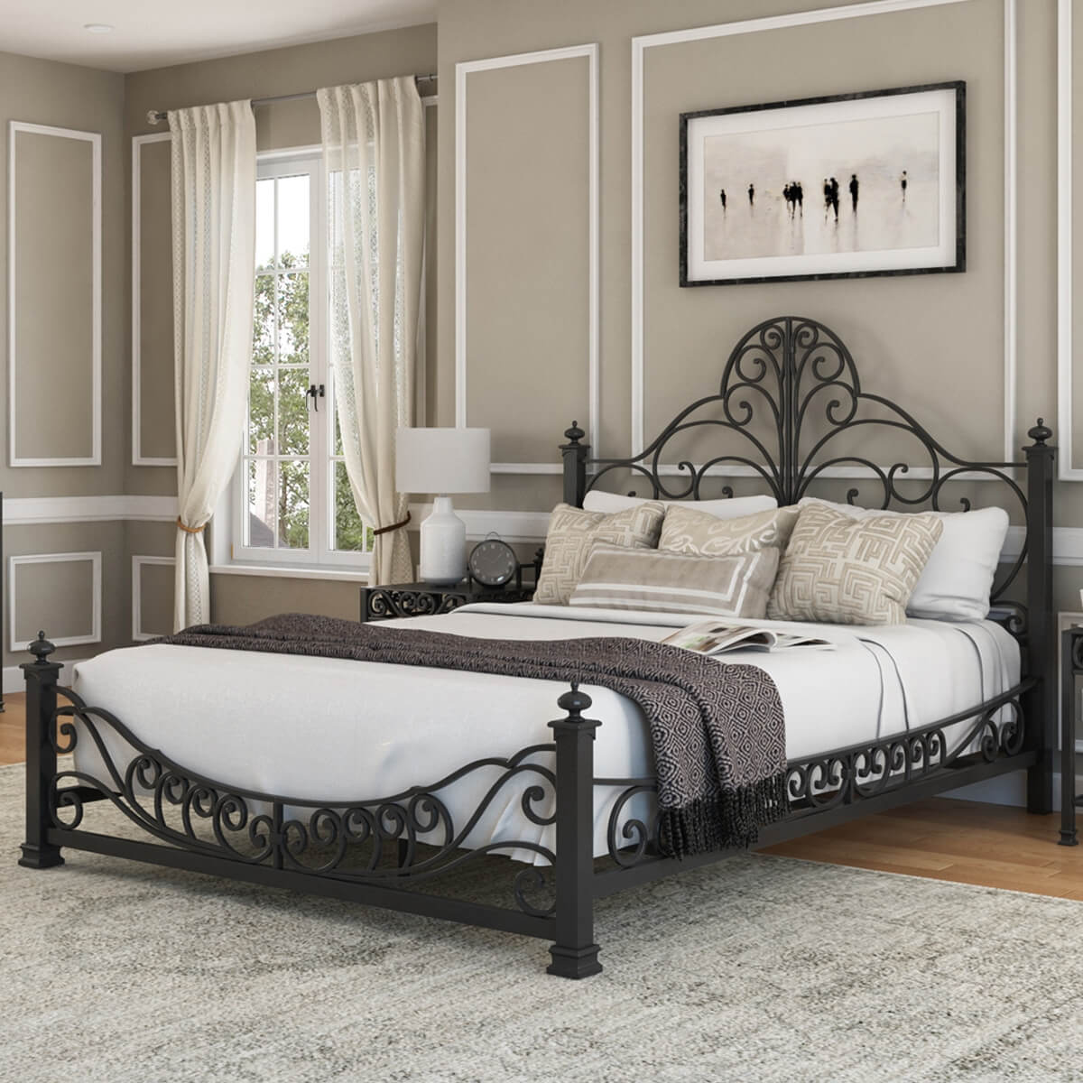 Appenzell Antique Black Wrought Iron Bed Shop In King Queen Full 