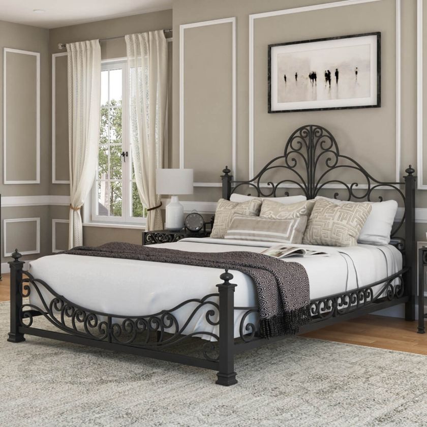 Picture of Appenzell Antique Black Wrought Iron Bed