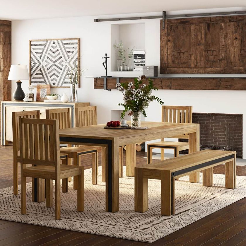 Picture of Marseille Modern Rustic Solid Wood Dining Room Set