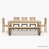 Picture of Marseille Rustic Solid Wood Dining Table with Bench and Chairs