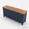 Picture of Meriden Two Tone Solid Wood Blue Sideboard Cabinet with Drawers