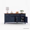 Picture of Meriden Two Tone Solid Wood Blue Sideboard Cabinet with Drawers