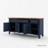 Picture of Meriden Two Tone Solid Wood Blue Sideboard Cabinet with Drawers