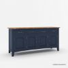 Picture of Meriden Two Tone Solid Wood Blue Sideboard Cabinet with Drawers
