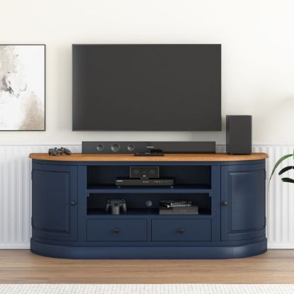Peshtigo Blue TV Stand for 55-85" TVs with Drawers & Storage