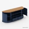 Picture of Peshtigo Two Tone Blue Solid Wood Media Console with Storage (55"- 84")