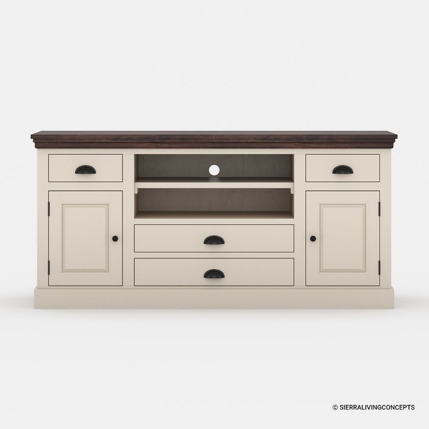 Picture of Dyersville Two Tone White Media Console with Drawers (50"- 85")