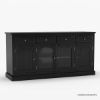 Picture of Novara Modern Solid Wood Black Buffet Cabinet with Glass Door
