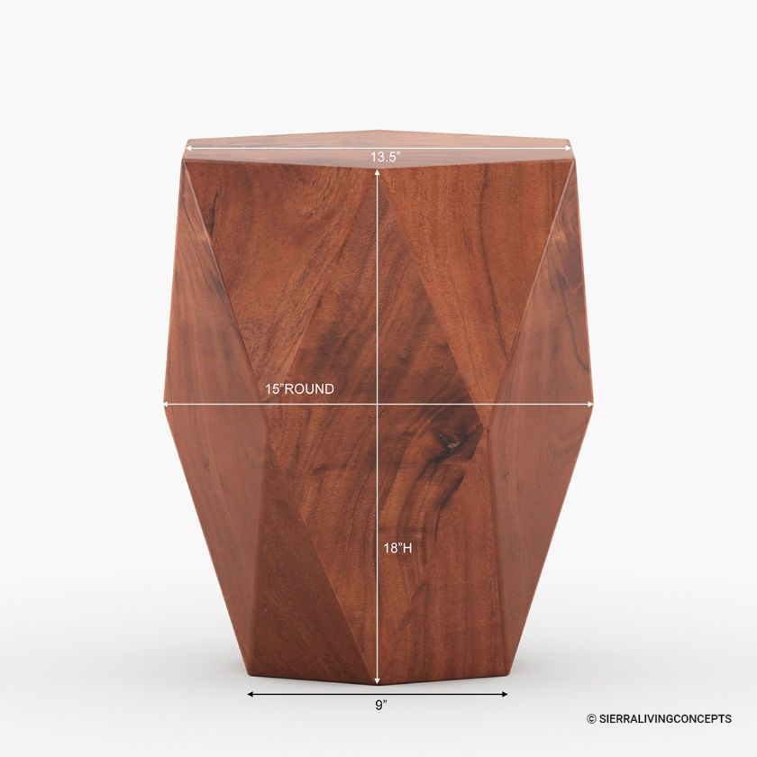 Riccarton Modern Diamond End Table Set of 2 Dimension Image
