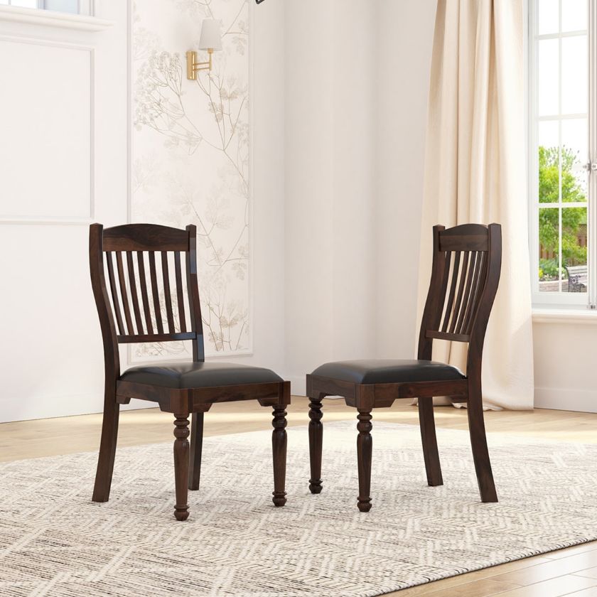 Picture of Langley Traditional Solid Wood Slatted Back Dining Chair