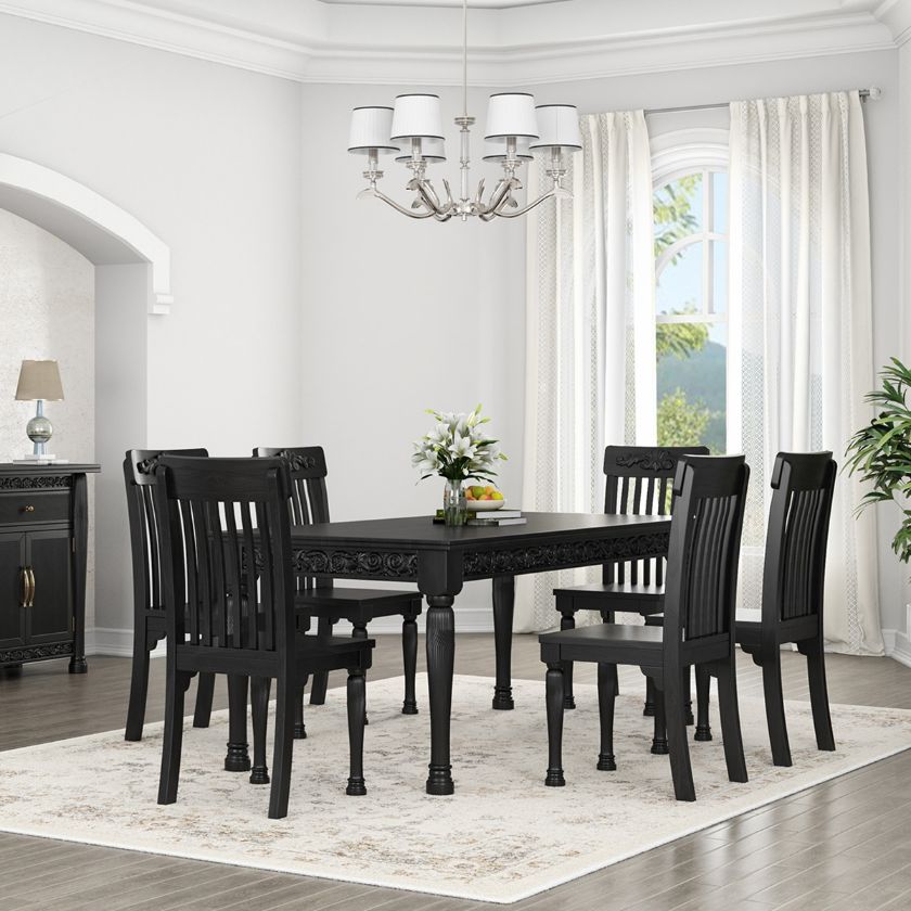 Picture of Cambria Solid Wood Modern Dining Table Chair Set