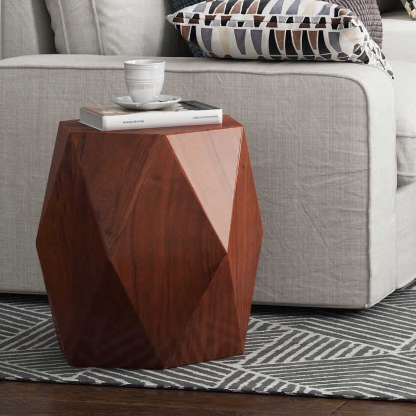 Picture of Bandera Solid Wood Modern Geometric Shape End Table