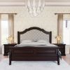 Picture of Bordeaux Solid Wood Upholstered Headboard Platform Bed