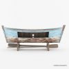 Picture of Palencia Unique Boat Shape Rustic Solid Wood Large TV Stand (87")