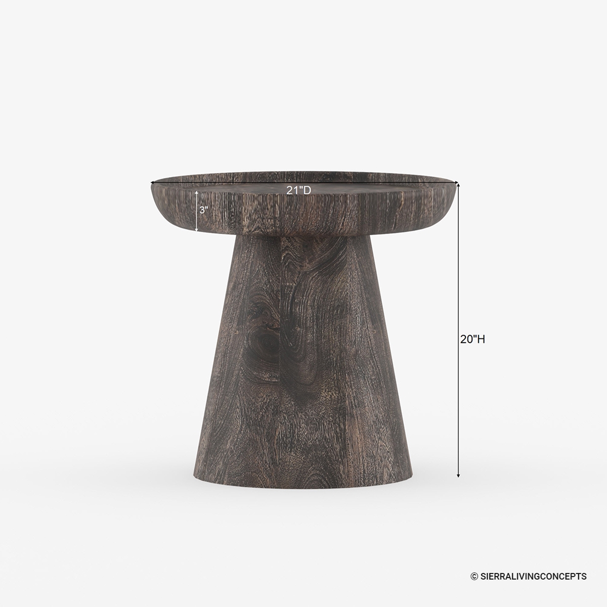 Pontevedra Round Solid Wood End Table