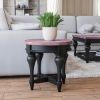 Picture of Safford Solid Mahogany Wood 2 Tone Round End Table