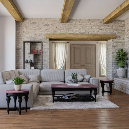 Picture of Safford Solid Mahogany Wood Coffee Table And End Table Set