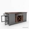 Picture of Addington Solid Mango Wood 2 Tone Large Kitchen Island With Drawers