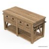 Picture of Calderdale Teak Wood Rustic Kitchen Island With Drawers