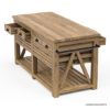 Picture of Calderdale Teak Wood Rustic Kitchen Island With Drawers