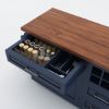 Picture of Erie Modern Butcher Block Drop Leaf Kitchen Island Carts with Trash bin