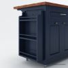 Picture of Erie Modern Butcher Block Drop Leaf Kitchen Island Carts with Trash bin
